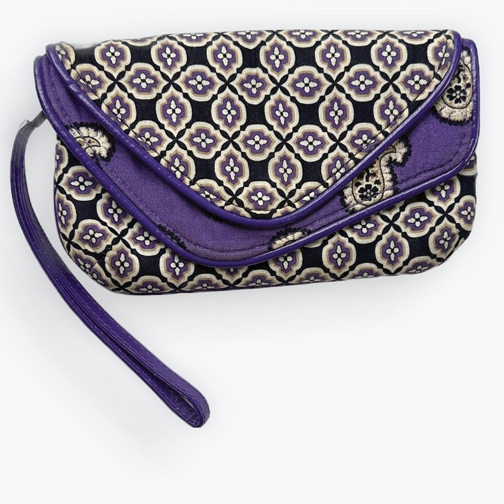 Romantic Floral Vera Bradley Simply Violet Multiple Compartment Wristlet Wallet